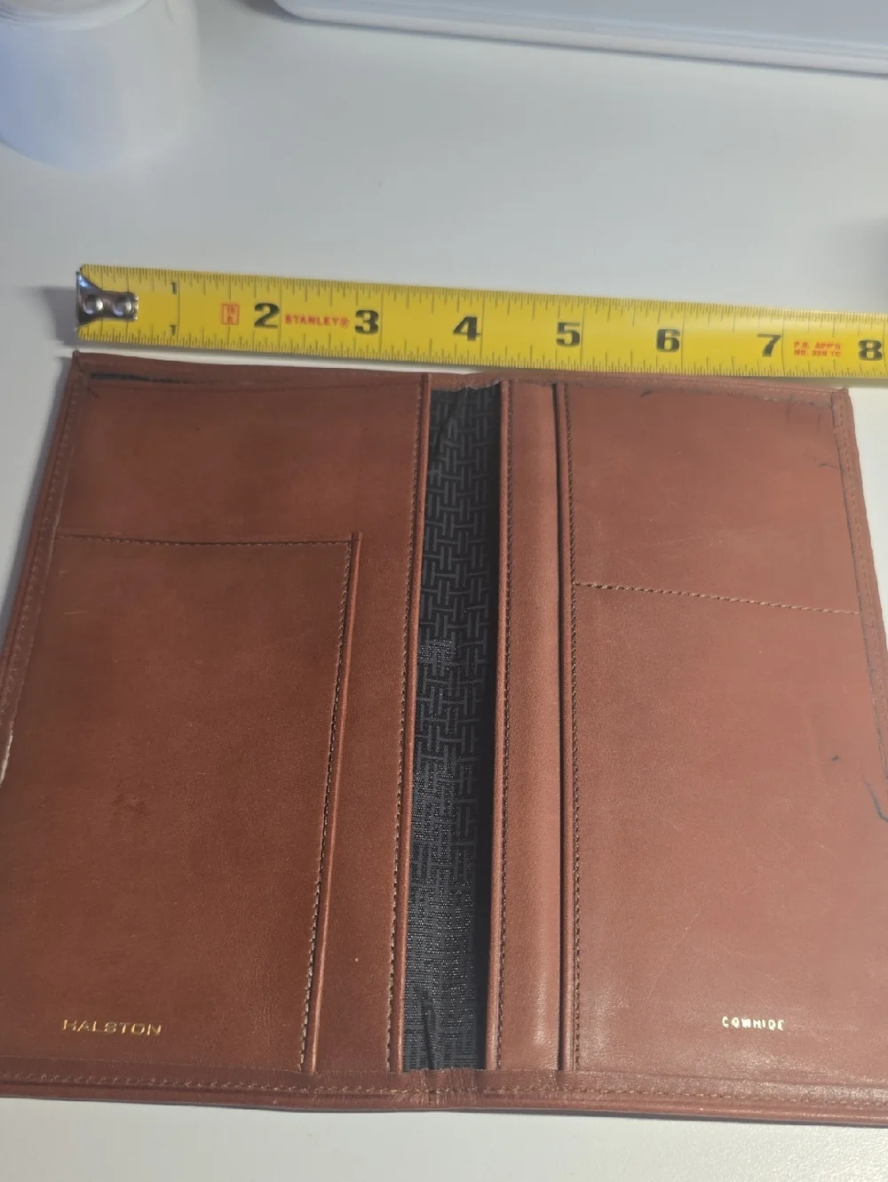 Vintage Halston Long Bifold Coat Pocket Wallet 7x4